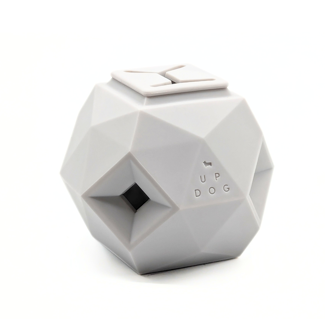 The Odin - Modern Interactive Treat Dispensing Puzzle Toy (Light Grey) By: Up Dog Toys